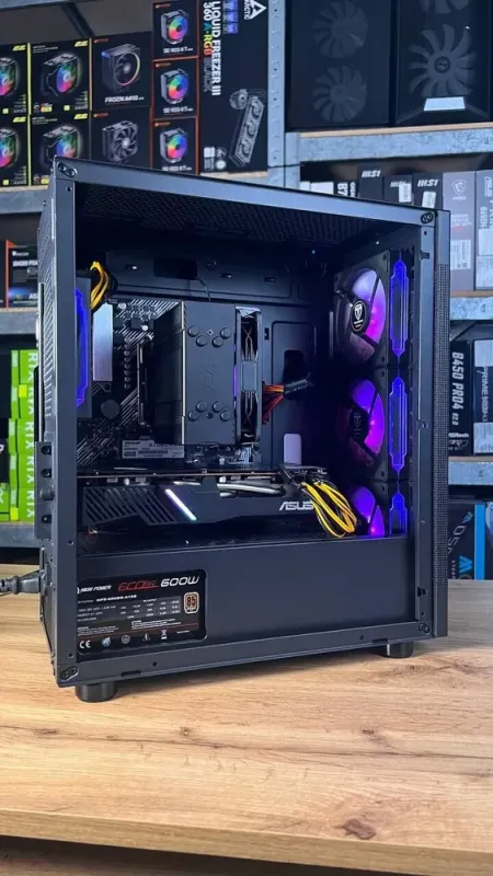 Збірка під замовлення: ігровий ПК Frontier Samburu Black Tower / AMD Ryzen 5 5500 (6 (12) ядер по 3.6 - 4.2 GHz) / 16 GB DDR4 / 500 GB SSD M.2 / AMD Radeon RX 5700, 8 GB GDDR6, 256-bit / 600W б/в - зображення 6