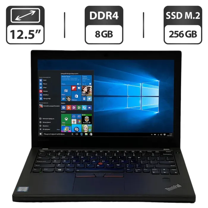 Нетбук Lenovo ThinkPad X270 / 12.5" (1366x768) TN / Intel Core i5-6300U (2 (4) ядра 2.4 - 3.0 ГГц) / 8 ГБ DDR4 / 256 ГБ SSD M.2 / Intel HD Graphics 520 / Web-камера / Windows 10 Pro б/в - зображення 1