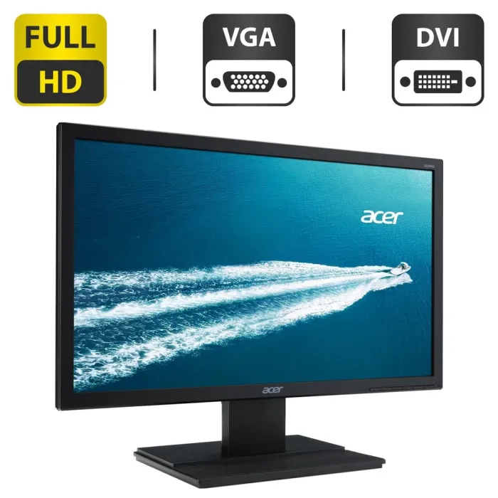 Монітор Acer V226HQL/22" (1920x1080) TN/VGA, DVI/VESA 100x100 + Кабель живлення б/в - зображення 1