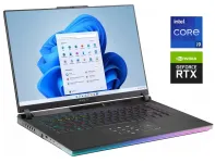 Ігровий ноутбук Asus ROG Strix Scar 16 G634JY / 16" (2560x1600) IPS / Intel Core i9-13980HX (24 (32) ядер по 2.2 - 5.5 GHz) / 32 GB DDR5 / 1000 GB SSD / nVidia GeForce RTX 4090, 16 GB GDDR6, 256-bit / WebCam б/в