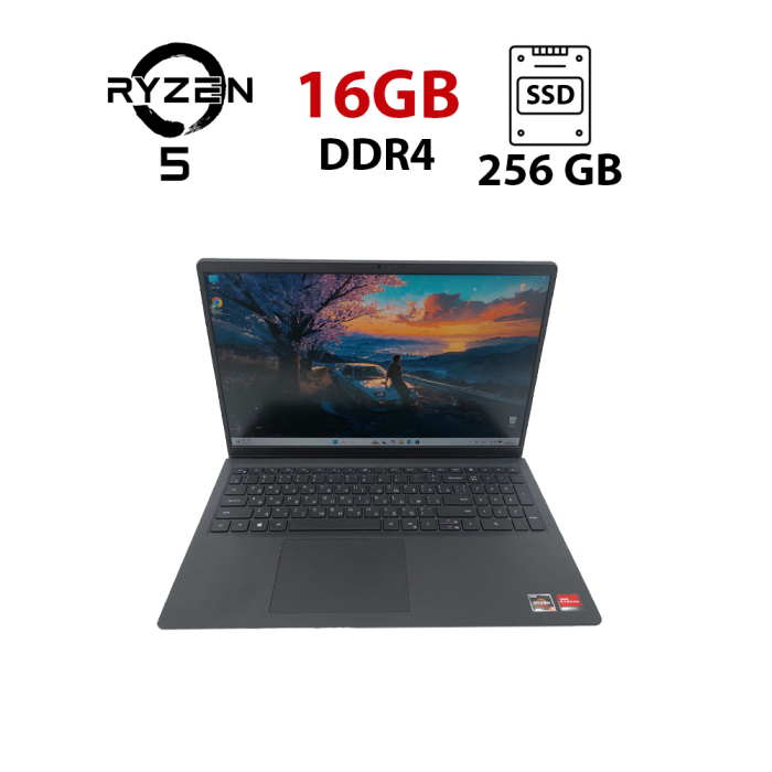 Ноутбук Dell Vostro 15 3515 / 15.6" (1920х1080) IPS / AMD Ryzen 5 3450U (4 (8) ядра по 2.1 - 3.5 GHz) / 16 GB DDR4 / 256 GB SSD / AMD Radeon Vega 8 Graphics / WebCam б/в - зображення 1