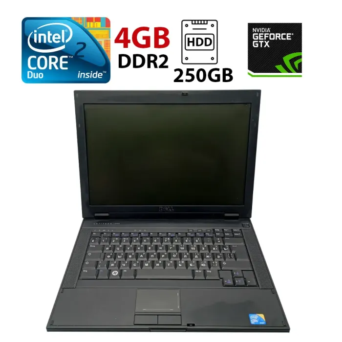 Ноутбук Dell Latitude E5400 / 14.1" (1280x800) TN / Intel Core 2 Duo P8700 (2 ядра по 2.53 GHz) / 4 GB DDR2 / 250 GB HDD / nVidia GeForce 9300M GS, 256 MB GDDR2, 64-bit  б/в - зображення 1