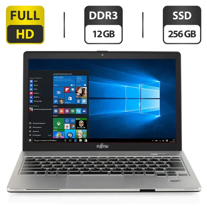 Ноутбук Fujitsu LifeBook S904 / 13.3" (1920x1080) IPS Touch / Intel Core i5-4300U (2 (4) ядра по 1.9 - 2.9 GHz) / 12 GB DDR3 / 256 GB SSD / Intel HD Graphics 4400 / WebCam / HDMI / Windows 10 Pro б/в - зображення 1