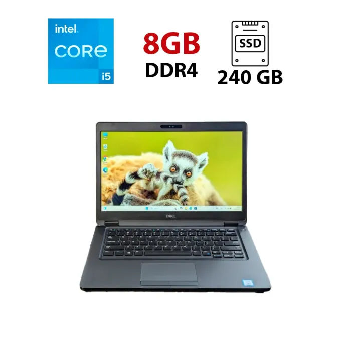Ноутбук Dell Latitude 5490 / 14" (1920x1080) IPS Touch / Intel Core i5-8250U (4 (8) ядра по 1.6 - 3.4 GHz) / 8 GB DDR4 / 240 GB SSD / Intel UHD Graphics 620 / WebCam / USB 3.1 / HDMI / Windows 11 б/в - зображення 1