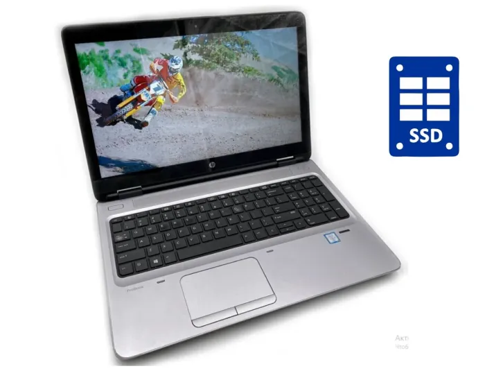 Ноутбук HP ProBook 650 G2 / 15.6" (1366x768) TN / Intel Core i3-6100U (2 (4) ядра по 2.3 GHz) / 8 GB DDR4 / 240 GB SSD / Intel HD Graphics 520 / WebCam / DVD-ROM / Win 10 Pro б/в - зображення 1