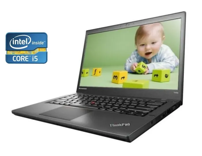 Ноутбук Lenovo ThinkPad T440p / 14" (1920x1080) IPS / Intel Core i5-4300M (2 (4) ядра 2,6 - 3,3 ГГц) / 16 ГБ DDR3 / 256 ГБ SSD / nVidia GeForce GT 730M, 1 ГБ DDR3, 128-біт / Web-камера / DVD-ROM / Win 10 Pro б/в - зображення 1