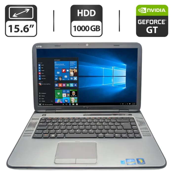 Ноутбук Dell XPS L502X / 15.6" (1366x768) TN / Intel Core i7-2670QM (4 (8) ядра по 2.2 - 3.1 GHz) / 8 GB DDR3 / 1000 GB HDD / nVidia GeForce GT 540M, 2 GB GDDR3, 128-bit / WebCam / DVD-ROM б/в - зображення 1