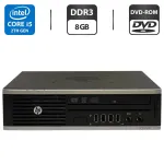 Неттоп HP Compaq 8200 Elite USFF / Intel Core i5-2400S (4 ядра по 2.5 - 3.3 GHz) / 8 GB DDR3 / 320 GB HDD / Intel HD Graphics 2000 / DVD-ROM б/в
