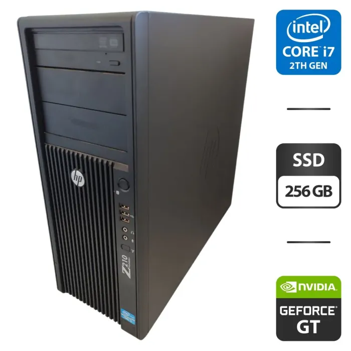 Робоча станція HP Z210 Workstation Tower / Intel Core i7-2600 (4 (8) ядра по 3.4 - 3.8 GHz) / 16 GB DDR3 / 256 GB SSD / nVidia GeForce GT 640, 2 GB GDDR3, 128-bit / DVD-ROM б/в - зображення 1
