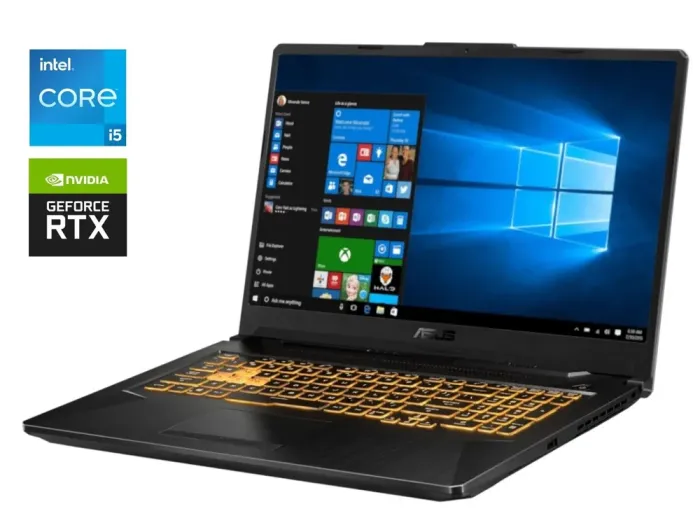 Ігровий ноутбук Asus TUF Gaming F17 FX706HCB-HX145T / 17.3" (1920x1080) IPS / Intel Core i5-11400H (6 (12) ядер по 2.2 - 4.5 GHz) / 16 GB DDR4 / 512 GB SSD / nVidia GeForce RTX 3050, 4 GB GDDR6, 128-bit / WebCam б/в - зображення 1