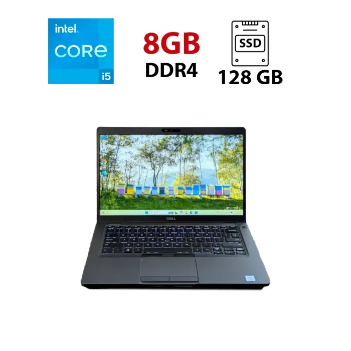 Ультрабук Dell Latitude 5400 / 14" (1920x1080) IPS / Intel Core i5-8365U (4 (8) ядра по 1.6 - 4.1 GHz) / 8 GB DDR4 / 128 GB SSD / Intel UHD Graphics 620 / WebCam б/в - зображення 1