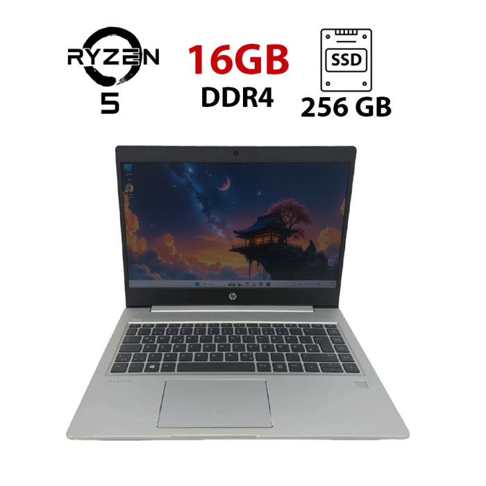 Ультрабук HP ProBook 445 G6 / 14" (1920x1080) IPS / AMD Ryzen 5 3500U (4 (8) ядра по 2.1 - 3.7 GHz) / 16 GB DDR4 / 256 GB SSD / AMD Radeon Vega 8 Graphics / WebCam б/в - зображення 1