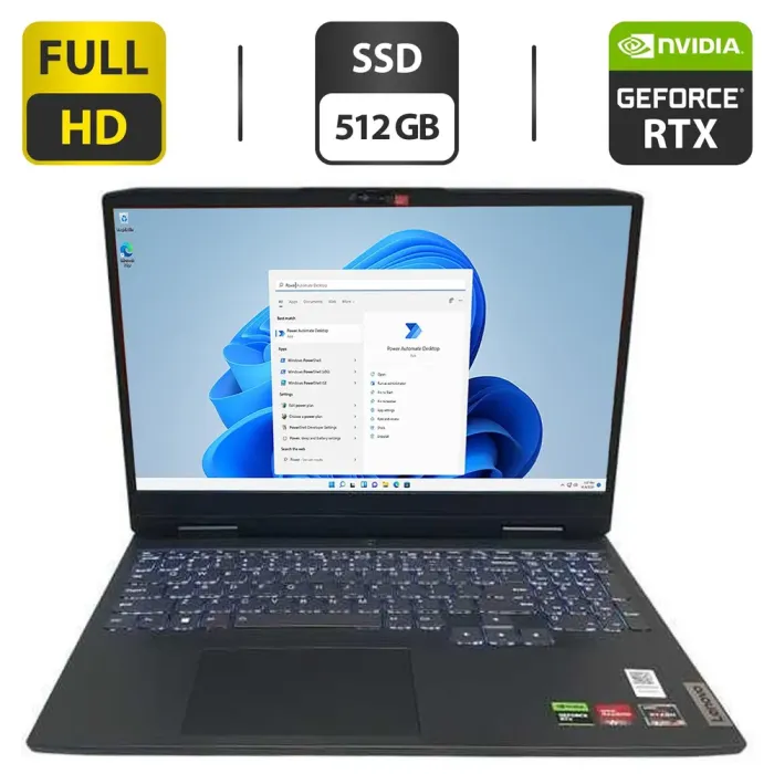 Ігровий ноутбук Lenovo IdeaPad Gaming 3 / 15.6" (1920x1080) IPS / AMD Ryzen 5 7535HS (6 (12) ядер по 3.3 - 4.55 GHz) / 16 GB DDR5 / 512 GB SSD / nVidia GeForce RTX 3050, 4 GB GDDR6, 128-bit / WebCam - зображення 1