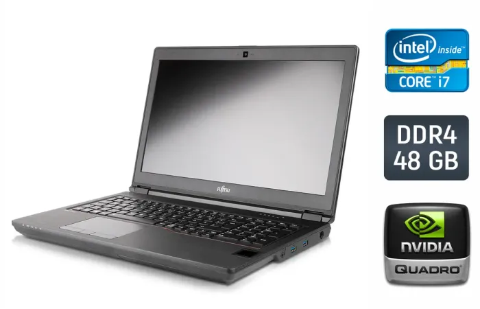 Мобільна робоча станція Fujitsu Celsius H780 / 15.6" (1920x1080) IPS / Intel Core i7-8750H (6 (12) ядер по 2.2 - 4.1 GHz) / 48 GB DDR4 / 512 GB SSD / nVidia Quadro P600, 4 GB GDDR5, 128-bit / WebCam / Fingerprint / Windows 10 б/в - зображення 1