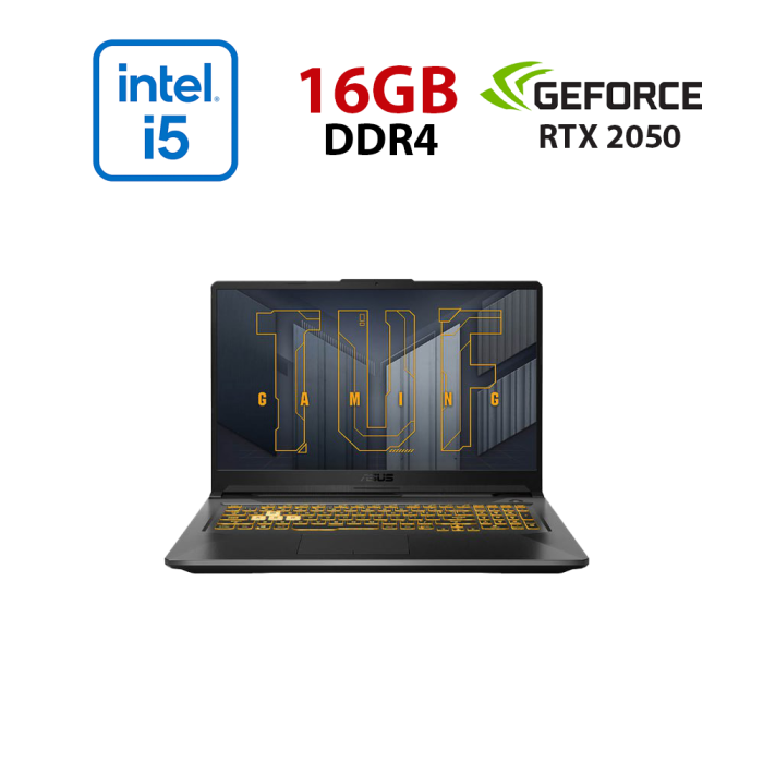 Ігровий ноутбук Asus TUF Gaming F17 FX706HF-HX013W / 17,3" (1920x1080) IPS / Intel Core i5-11400H (6 (12) ядер по 2,2 - 4,5 ГГц) / 16 ГБ DDR4 / 960 ГБ SSD / nVidia GeForce RTX 2050, 4 ГБ GDDR6, 64-біт / WebCam б/в - изображение 1