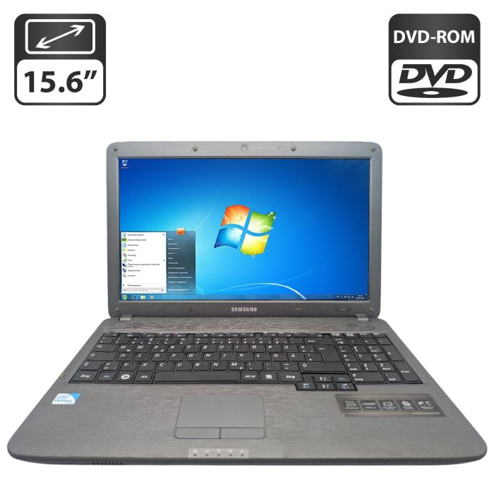 Ноутбук Samsung R528 / 15.6" (1366x768) TN / Intel Pentium T4400 (2 ядра по 2.2 GHz) / 6 GB DDR3 / 500 GB HDD / Intel Graphics / WebCam / DVD-ROM б/в - изображение 1