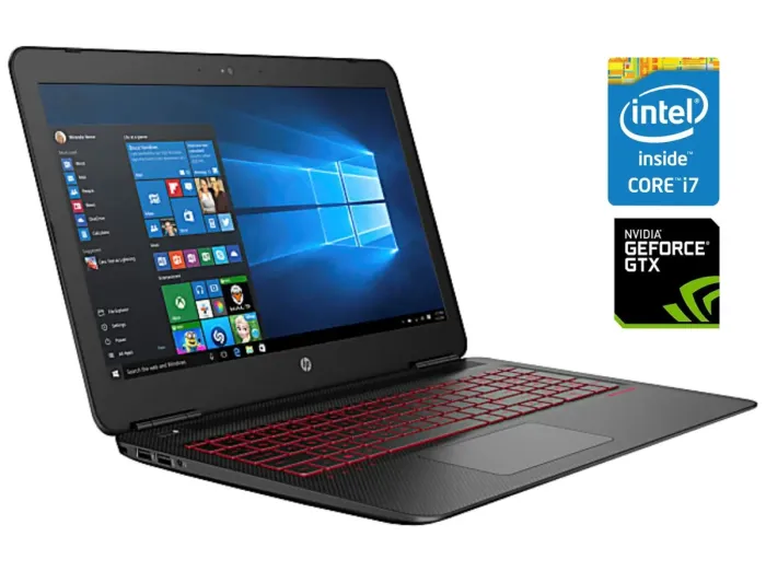 Ігровий ноутбук Б-клас HP Omen 15-ax210nr / 15.6" (1920x1080) IPS / Intel Core i7-7700HQ (4 (8) ядра по 2.8 - 3.8 GHz) / 8 GB DDR4 / 256 GB SSD / nVidia GeForce GTX 1050 Ti, 4 GB GDDR5, 128-bit / WebCam б/в - зображення 1