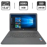 Ноутбук HP 250 G4 / 15.6" (1366x768) TN / Intel Core i3-5005U (2 (4) ядра по 2.0 GHz) / 8 GB DDR3 / 240 GB SSD / Intel HD Graphics 5500 / WebCam / DVD-ROM б/в