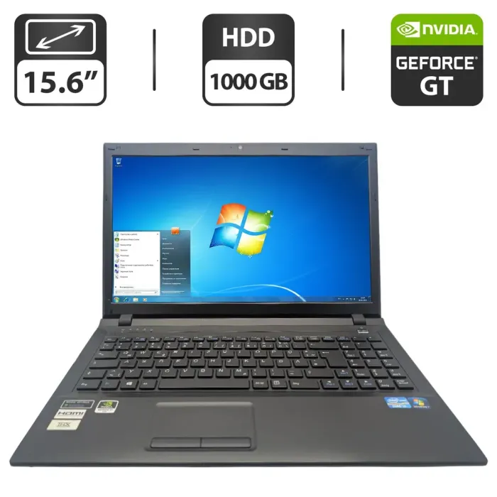 Ноутбук Terra Mobile 1547Q / 15.6" (1366x768) TN / Intel Core i3-3120M (2 (4) ядра по 2.5 GHz) / 6 GB DDR3 / 1000 GB HDD / nVidia GeForce GT 635M, 1 GB GDDR3, 128-bit / WebCam / DVD-ROM б/в - зображення 1