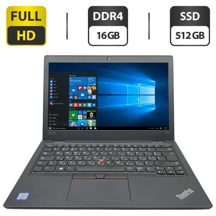 Ультрабук Lenovo ThinkPad L390 / 13.3" (1920x1080) IPS / Intel Core i7-8565U (4 (8) ядра по 1.8 - 4.6 GHz) / 16 GB DDR4 / 512 GB SSD / Intel UHD Graphics / WebCam б/в - зображення 1