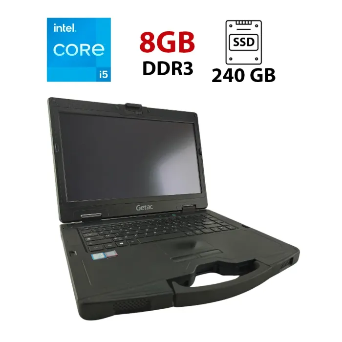 Напівзахищений ноутбук Getac S410 / 14" (1920x1080) IPS / Intel Core i5-6200U (2 (4) ядра по 2.3 - 2.8 GHz) / 8 GB DDR3 / 240 GB SSD / Intel UHD Graphics 620 / NoWebCam б/в - зображення 1