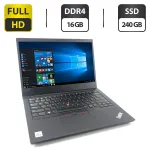 Ультрабук Lenovo ThinkPad E14 Gen 2 / 14" (1920x1080) IPS / Intel Core i5-10210U (4 (8) ядра по 1.6 - 4.2 GHz) / 16 GB DDR4 / 240 GB SSD M.2 / Intel UHD Graphics / WebCam б/в