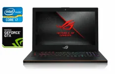 Ігровий ноутбук Asus ROG GU501GM / 15.6" (1920x1080) IPS / Intel Core i7-8750H (6 (12) ядер по 2,2 - 4,1 ГГц) / 32 ГБ DDR4 / 256 ГБ SSD + 1000 ГБ HDD / nVidia GeForce GTX 1060, 6 ГБ GDDR5, 192-біт / WebCam / Windows 10 б/в