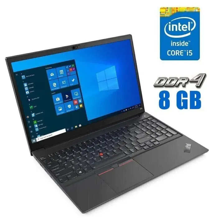 Ультрабук Lenovo ThinkPad E15 G2 / 15.6" (1920x1080) IPS / Intel Core i5-1135G7 (4 (8) ядра по 2.4 - 4.2 GHz) / 8 GB DDR4 / 256 GB SSD / Intel Iris Xe Graphics / WebCam б/в - зображення 1