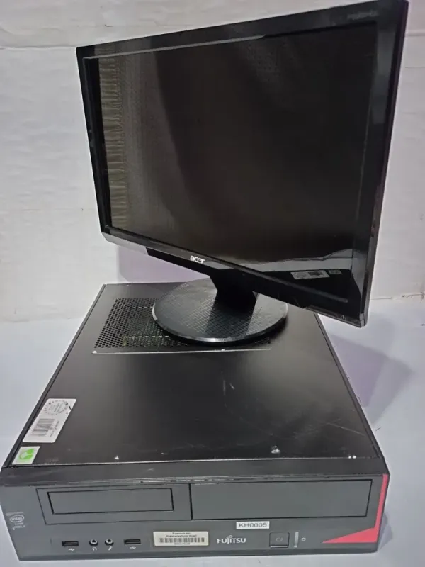 Комплект ПК: Fujitsu Esprimo E420 E85+ SFF / Intel Core i3-4160 (2 (4) ядра по 3.6 GHz) / 8 GB DDR3 / 500 GB HDD / Intel HD Graphics 4400 + Монітор Acer P195HQ / 19" (1366x768) TN / 1x DVI, 1x VGA б/в - зображення 2