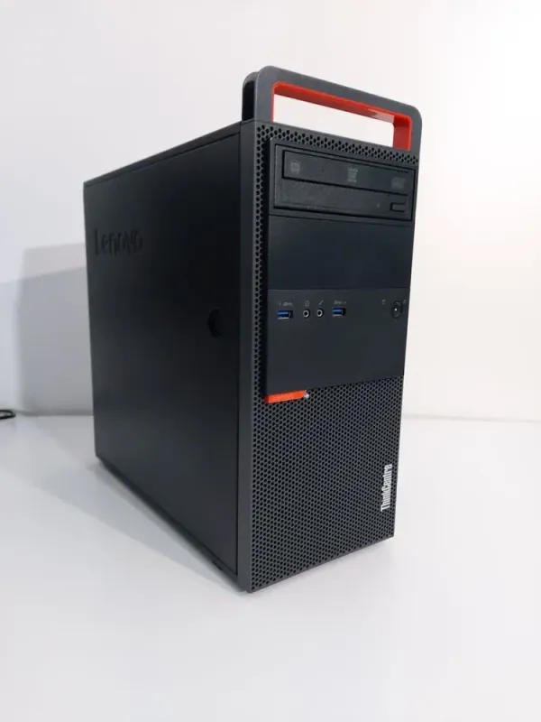 Комплект: Lenovo ThinkCentre M800 Tower / Intel Core i5-6500 (4 ядра по 3.2 - 3.6 GHz) / 16 GB DDR4 / 240 GB SSD + 512 GB SSD / AMD Radeon RX 570, 4 GB GDDR5, 128-bit / 350W / DVD-ROM + Монітор LG 24MB37PM-B / 24" (1920x1080) IPS + Кабелі DVI та живле б/в - зображення 3