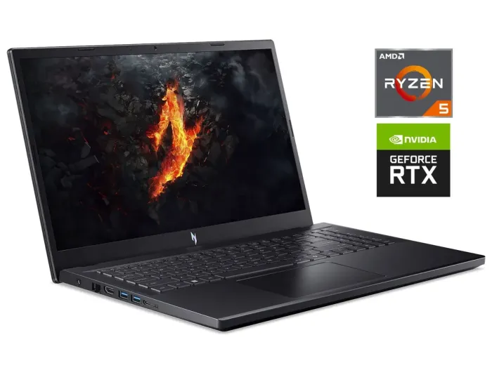 Ігровий ноутбук Acer Nitro V15 ANV15-41 / 15.6" (1920x1080) IPS / AMD Ryzen 5 7535HS (6 (12) ядер по 3.3 - 4.55 GHz) / 16 GB DDR4 / 512 GB SSD / nVidia GeForce RTX 4050, 6 GB GDDR6, 96-bit / WebCam б/в - зображення 1