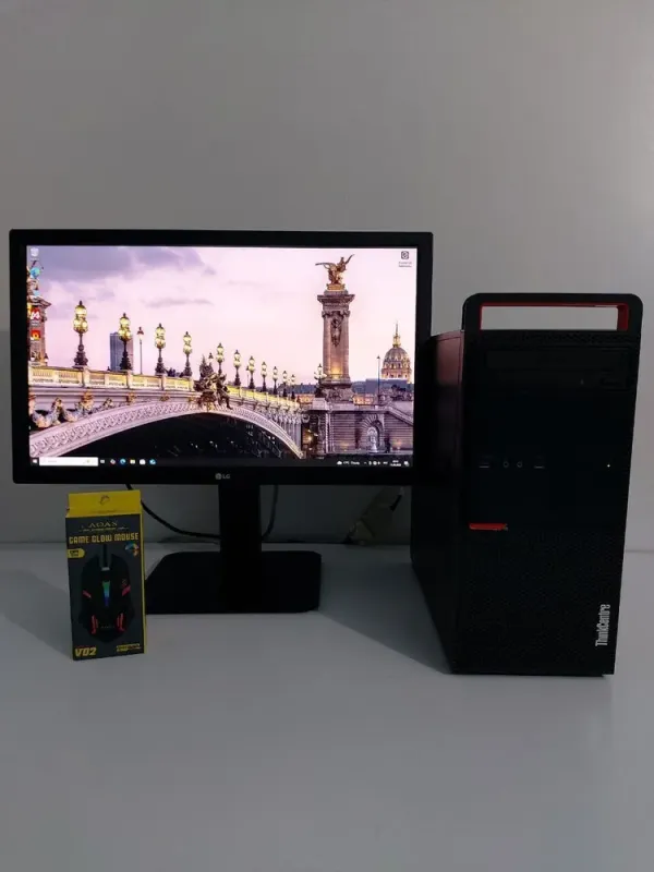 Комплект: Lenovo ThinkCentre M800 Tower / Intel Core i5-6400 (4 ядра по 2,7 - 3,3 ГГц) / 16 ГБ DDR4 / 512 ГБ SSD + 500 ГБ HDD / nVidia Quadro P2000, 5 ГБ GDDR5, 160-bit / DVD-ROM + Монітор LG 24MB37PM-B / 24" (1920x1080) IPS б/в - зображення 2