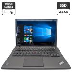 Ноутбук Lenovo ThinkPad T440s / 14" (1920x1080) IPS Touch / Intel Core i7-4600U (2 (4) ядра по 2.1 - 3.3 GHz) / 8 GB DDR3 / 256 GB SSD / Intel HD Graphics 4400 / WebCam б/в