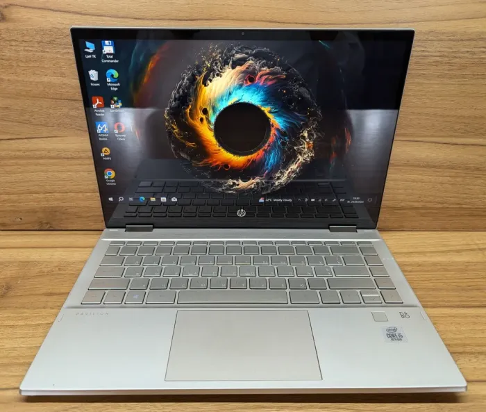 Ноутбук-трансформер Б-клас HP Pavilion x360m 14m-dw / 14" (1920x1080) IPS Touch / Intel Core i5-1035G1 (4 (8) ядра по 1.0 - 3.6 GHz) / 16 GB DDR4 / 480 GB SSD / Intel UHD Graphics / WebCam / TouchID / Windows 10 б/в - зображення 2