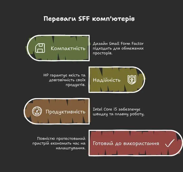 Комп'ютер HP EliteDesk 800 G3 SFF / Intel Core i5-6400 (4 ядра по 2.7 - 3.3 GHz) / 8 GB DDR4 / 500 GB HDD / Intel HD Graphics 530 / DVD-ROM / Без OC б/в - зображення 10