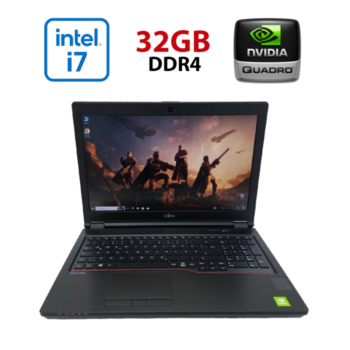 Мобільна робоча станція Fujitsu Celsius H780 / 15,6" (1920x1080) IPS / Intel Core i7-8750H (6 (12) ядер по 2,2 - 4,1 ГГц) / 32 ГБ DDR4 / 512 ГБ SSD / nVidia Quadro P600, 4 ГБ GDDR5, 128-біт / Веб-камера / Windows 11 Pro б/в - зображення 1