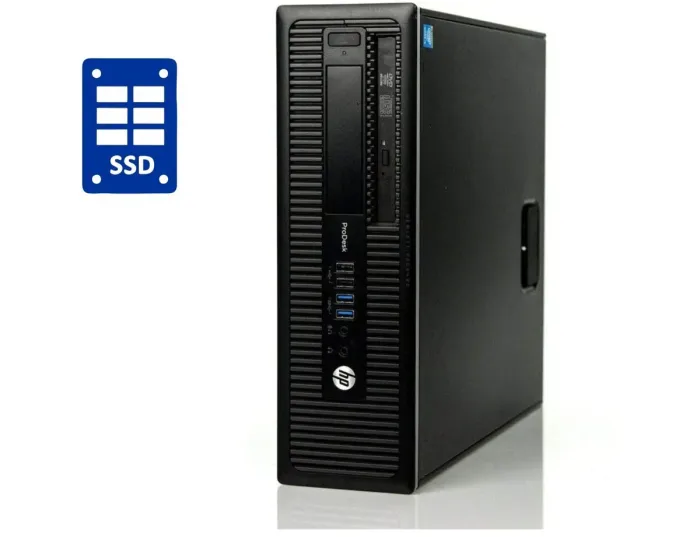 ПК HP ProDesk 600 G1 SFF / Intel Core i3-4130 (2 (4) ядра по 3.4 GHz) / 4 GB DDR3 / 120 GB SSD / Intel HD Graphics 4400 / DVD-ROM б/в - зображення 1