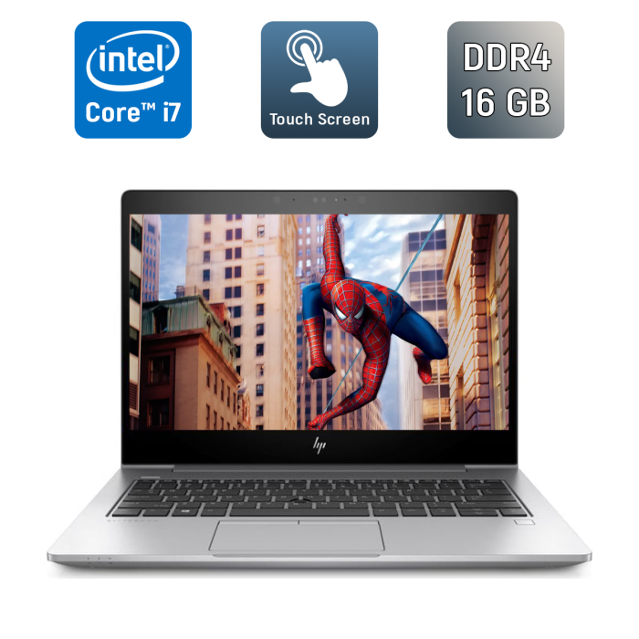 Ультрабук HP EliteBook 830 G5 / 13.3" (1920x1080) IPS Touch / Intel Core i7-8650U (4 (8) ядра по 1.9 - 4.2 GHz) / 16 GB DDR4 / 512 GB SSD / Intel UHD Graphics 620 / Fingerprint / WebCam / Windows 10 б/в - зображення 1