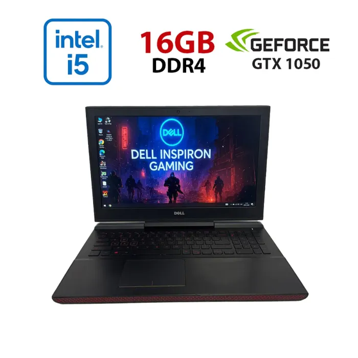 Ігровий ноутбук Б-класу Dell Inspiron 15 Gaming 7567 / 15,6" (1920x1080) IPS / Intel Core i5-7300HQ (4 ядра по 2,5 - 3,5 ГГц) / 16 ГБ DDR4 / 512 ГБ SSD / nVidia GeForce GTX 1050, 4 ГБ GDDR5, 128-біт б/в - зображення 1