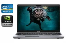 Мобільна робоча станція Б-клас Dell Precision 3551 / 15.6" (1920x1080) IPS / Intel Core i5-10400H (4 (8) ядра по 2.6 - 4.6 GHz) / 16 GB DDR4 / 512 GB SSD / nVidia Quadro P620, 4 GB GDDR5, 128-bit / WebCam / HDMI б/в