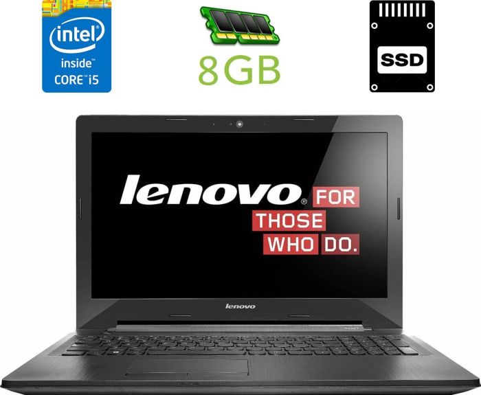 Ноутбук Lenovo G50-70 / 15.6" (1366x768) TN / Intel Core i5-4210U (2 (4) ядра по 1.7 - 2.7 GHz) / 8 GB DDR3 / 240 GB SSD / Intel HD Graphics 4400 / WebCam / DVD-RW / HDMI б/в - зображення 1