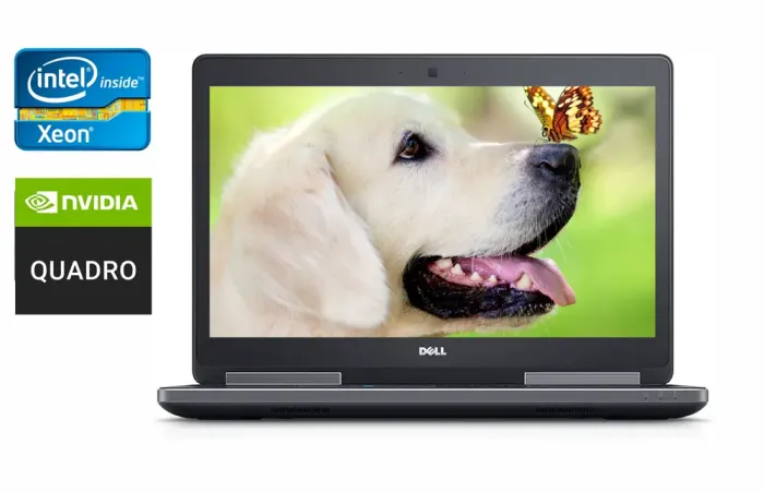 Ноутбук Dell Precision 7520 / 15.6" (1920x1080) IPS / Intel Xeon E3-1545M v5 (4 (8) ядра по 2.9 - 3.8 GHz) / 32 GB DDR4 / 480 GB SSD + 1000 GB HDD / nVidia Quadro M2200, 4 GB GDDR5, 128-bit / WebCam / TouchID / Windows 10 б/в - зображення 1