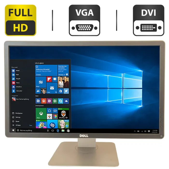 Монітор Dell P2214H / 22" (1920x1080) IPS / 1x VGA, 1x DVI, 1x DisplayPort, USB 2.0 / VESA 100x100 б/в - зображення 1