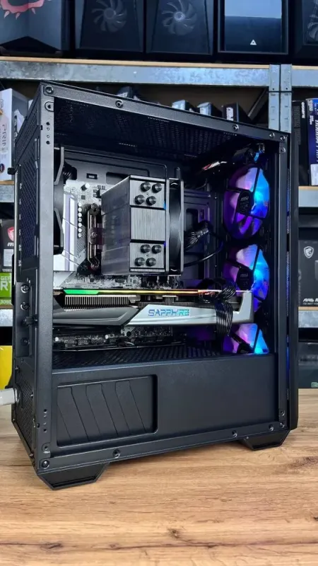 Збірка під замовлення: комп'ютер MSI MAG Forge M100R Black Tower / AMD Ryzen 5 5600 (6 (12) ядер по 3.5 - 4.4 GHz) / 32 GB DDR4 / 1000 GB SSD M.2 / AMD Radeon RX 5700 XT, 8 GB GDDR6, 256-bit / 650W б/в - зображення 6