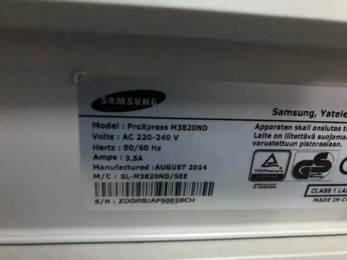 Принтер Samsung ProXpress SL-M3820ND / Лазерний монохромний друк / 1200x1200 dpi / A4 / 38 стор/хв / USB 2.0, Ethernet / Дуплекс б/в - зображення 3