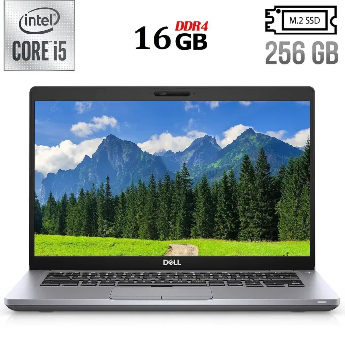 Ультрабук Dell Latitude 5410 / 14" (1920x1080) IPS Touch / Intel Core i5-10310U (4 (8) ядра по 1.7 - 4.4 GHz) / 16 GB DDR4 / 256 GB SSD M.2 / Intel UHD Graphics / WebCam / USB 3.1 / HDMI / Windows 10 б/в - зображення 1