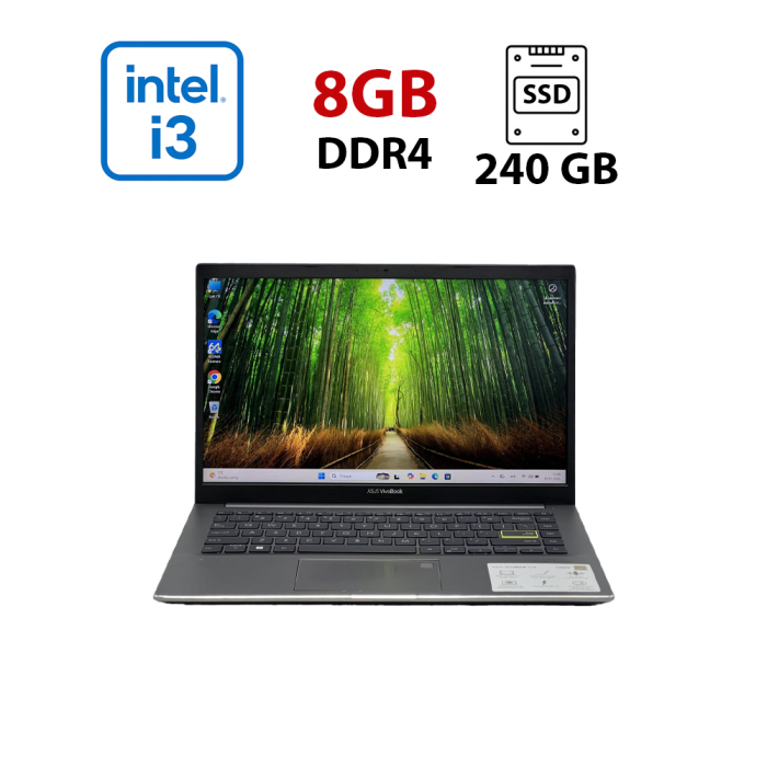 Ультрабук Б-клас Asus VivoBook s14 s433E / 14" (1920x1080) IPS / Intel Core i3-1115G4 (2 (4) ядра по 3.0 - 4.1 GHz) / 8 GB DDR4 / 240 GB SSD / Intel UHD Graphics / WebCam б/в - изображение 1