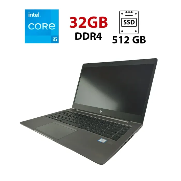 Ноутбук HP ZBook 14u G5 / 14" (1920x1080) IPS / Intel Core i5-8250U (4 (8) ядра по 1.6 - 3.4 GHz) / 32 GB DDR4 / 512 GB SSD / Intel UHD Graphics 620 / WebCam б/в - зображення 1