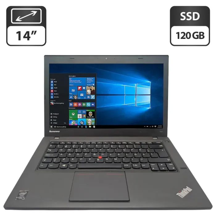 Ноутбук Lenovo ThinkPad T440 / 14" (1600x900) TN / Intel Core i5-4300U (2 (4) ядра по 1.9 - 2.9 GHz) / 8 GB DDR3 / 120 GB SSD / Intel HD Graphics 4400 / WebCam б/в - зображення 1