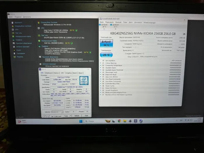 Мобільна робоча станція Dell Precision 7730 / 17.3" (1920x1080) IPS / Intel Core i7-8750H (6 (12) ядер по 2.2 - 4.1 GHz) / 64 GB DDR4 / 256 GB SSD + 256 GB SSD / AMD Radeon Pro WX 7100, 8 GB GDDR5, 256-bit / WebCam / HDMI б/в - зображення 6